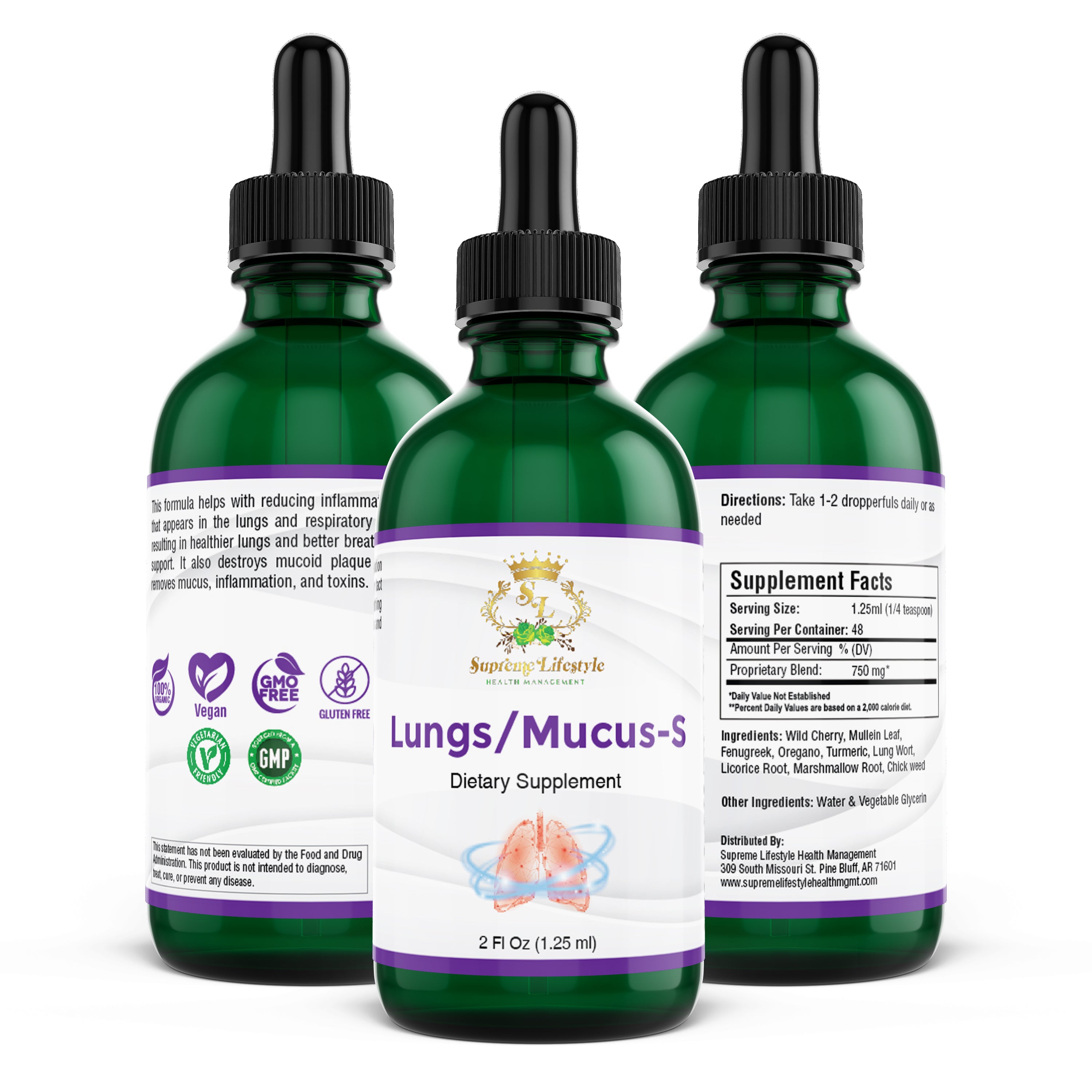 Lung Cleanse Tincture - 2 fl.oz. Bottle
